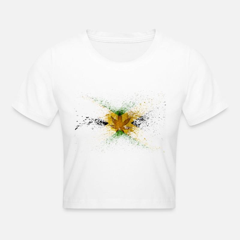 Jamaica Flag Graffiti - Cropped T-Shirt - white