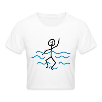 Schwimmer - Frauen Cropped T-Shirt - Weiß - Vorne - Marisol (170cm)
