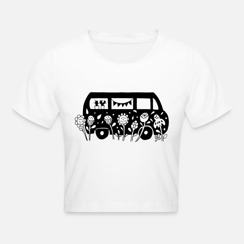 Flower Power Bus - Crop top - blanc