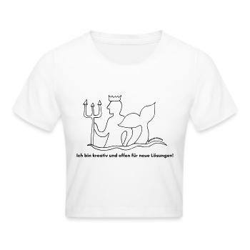 Sternzeichen Wassermann - Frauen Cropped T-Shirt - Weiß - Vorne - Marisol (170cm)