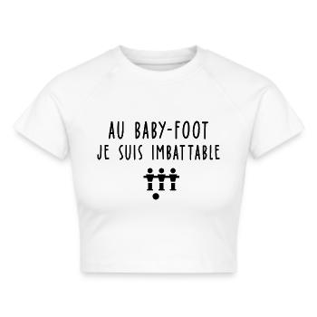humour baby-foot / au baby foot je suis imbattable - Crop top - blanc - Devant - Marisol (170cm)