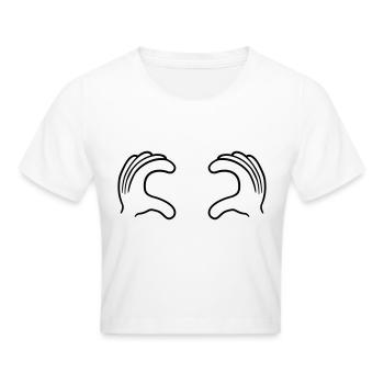 Access 2 hands grab tits pinching boobs boobs comi - Cropped T-Shirt - white - Front - Marisol (170cm)