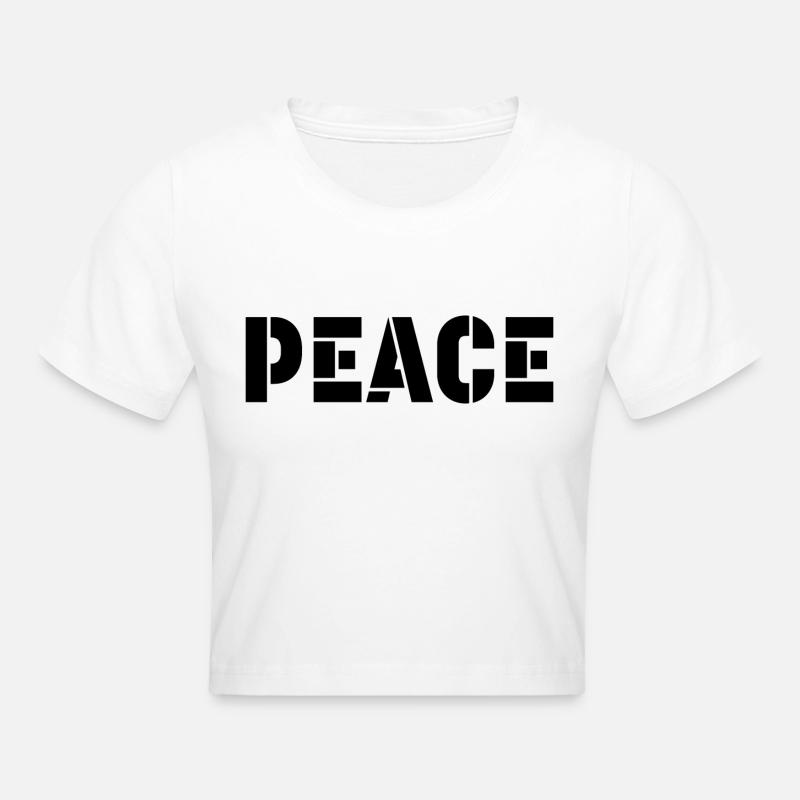 peace tshirt - Cropped T-Shirt - white