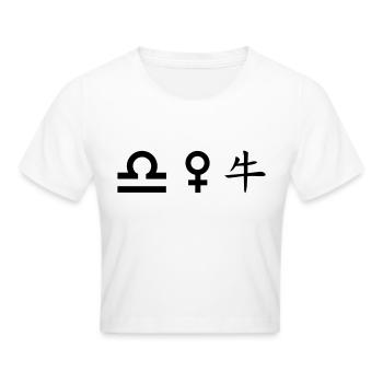 waage venus ochse - Frauen Cropped T-Shirt - Weiß - Vorne - Marisol (170cm)