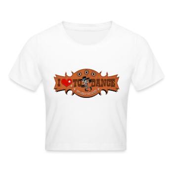 1245 zwischen den Zeilen Farbe - Frauen Cropped T-Shirt - Weiß - Vorne - Marisol (170cm)