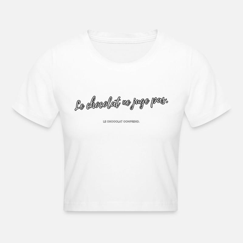 Le chocolat ne juge pas - Crop top - blanc