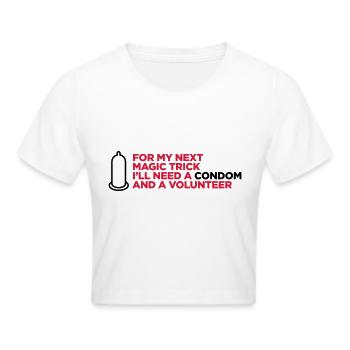 My dirty magic trick! - Cropped T-Shirt - white - Front - Marisol (170cm)