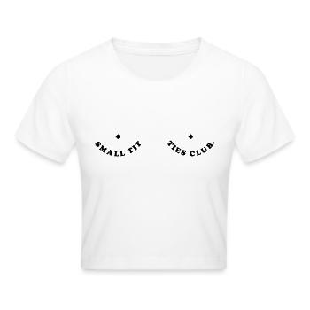 small titties club. - Frauen Cropped T-Shirt - Weiß - Vorne - Marisol (170cm)