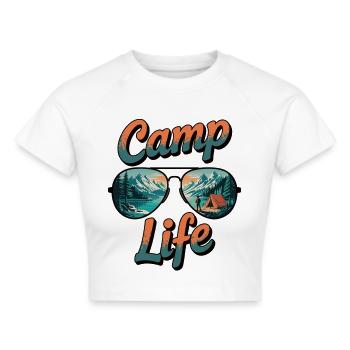 Camp Life – Abenteuer pur - Frauen Cropped T-Shirt - Weiß - Vorne - Marisol (170cm)