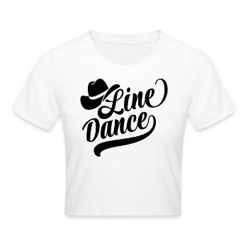 Linedance Linedancing Country Fan - Sticker - Frauen Cropped T-Shirt - Weiß - Vorne - Marisol (170cm)