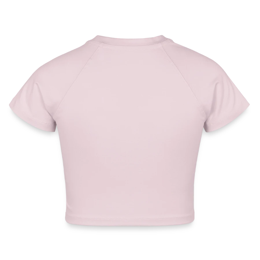 Pisa badge on a cropped women's organic t-shirt, powder pink, back