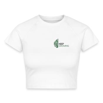 Monstera – Weiter wachsen - Frauen Cropped T-Shirt - Weiß - Vorne - Marisol (170cm)
