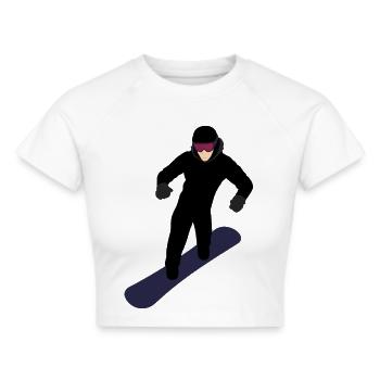 Dynamic snowboarder - Cropped T-Shirt - white - Front - Marisol (170cm)