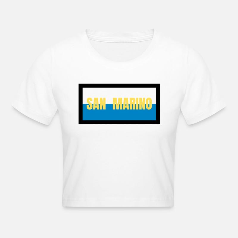 Couleurs du drapeau de Saint-Marin - Crop top - blanc