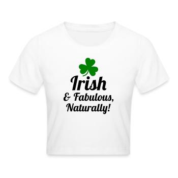 Drôle Irlandaise Fille : Naturellement Fabuleux - Crop top - blanc - Devant - Marisol (170cm)
