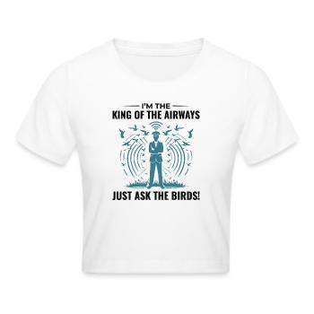 Air Traffic Controller ATC Aviation Humor Airplane - Cropped T-Shirt - white - Front - Marisol (170cm)