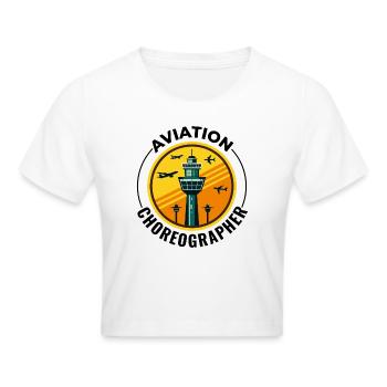 Air Traffic Controller ATC Aviation Humor Airplane - Cropped T-Shirt - white - Front - Marisol (170cm)