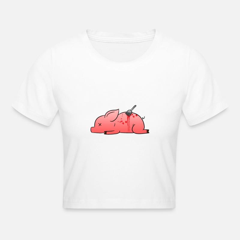 Dead Pig - Cropped T-Shirt - white