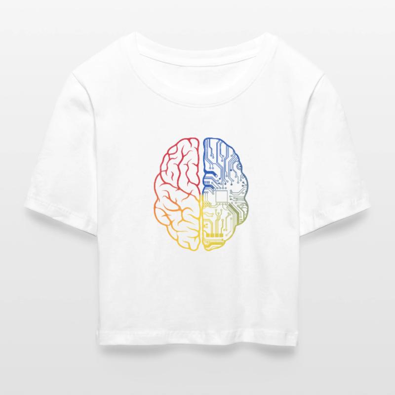 Programmierer Coder - Entwickler Programmieren Gehirn Frauen Cropped T-Shirt