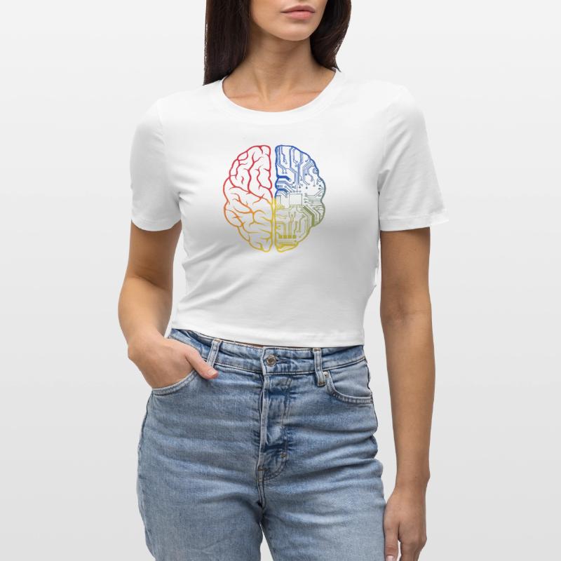 Programmierer Coder - Entwickler Programmieren Gehirn Frauen Cropped T-Shirt