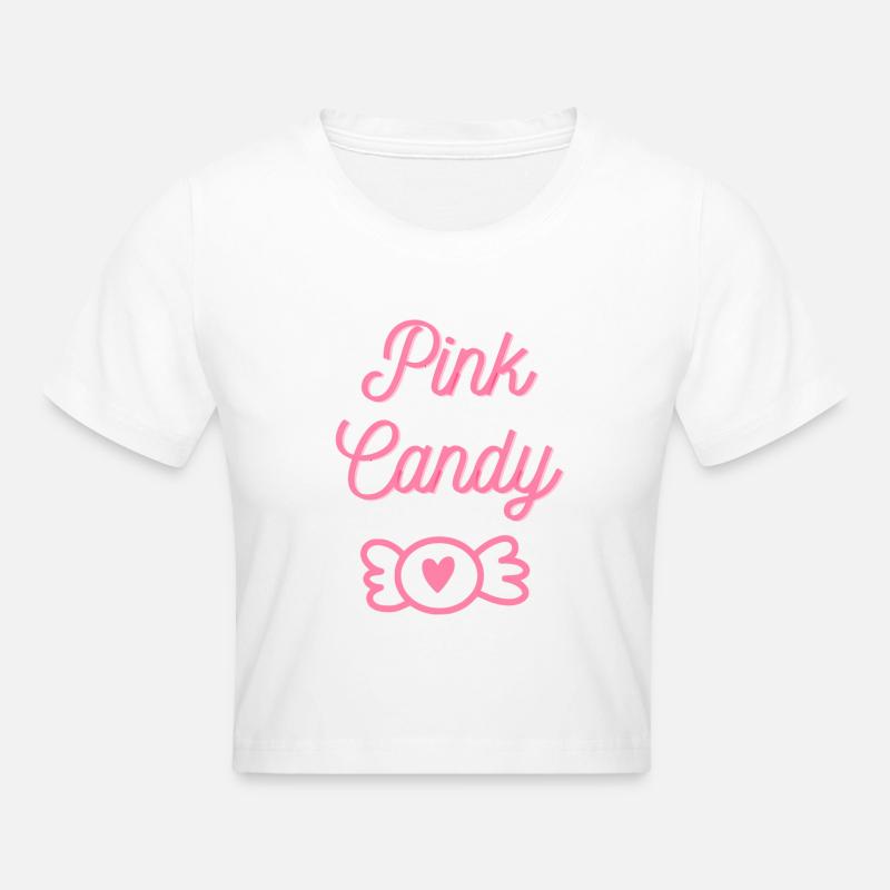 Pink candy - Crop top - blanc
