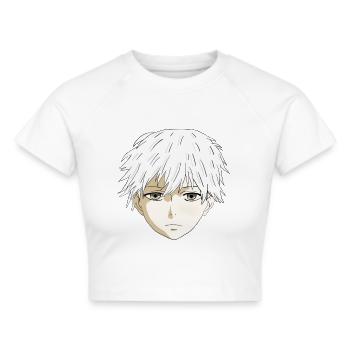 Anime Boy - Frauen Cropped T-Shirt - Weiß - Vorne - Marisol (170cm)