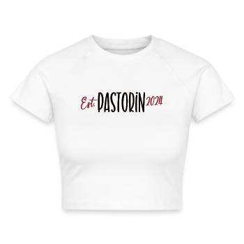 2024 Pastorin Dankeschön Arbeit Beruf Gemeinde - Frauen Cropped T-Shirt - Weiß - Vorne - Marisol (170cm)