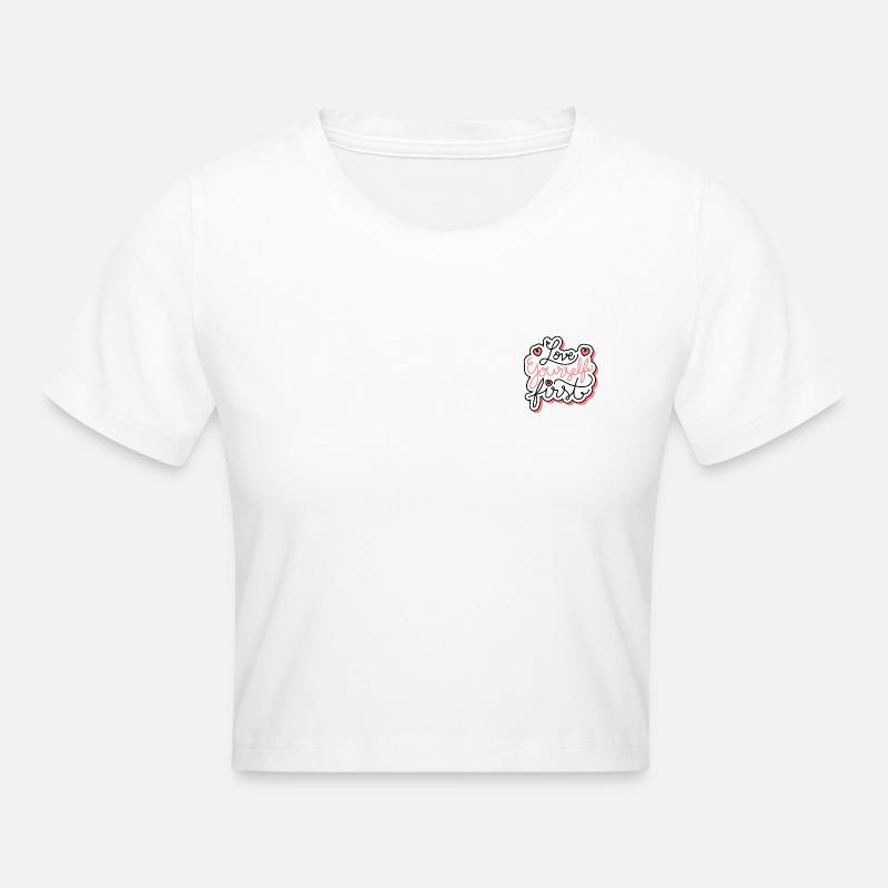 Love Yourself First - Crop top - blanc