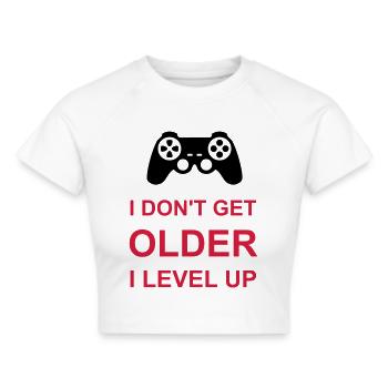 get older level up - Cropped T-Shirt - white - Front - Marisol (170cm)