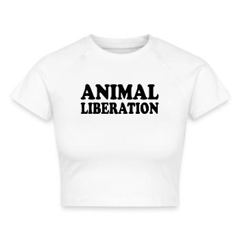 Animal liberation - Frauen Cropped T-Shirt - Weiß - Vorne - Marisol (170cm)