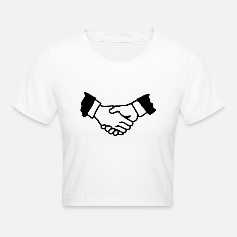 Poignée de main - Line - Crop top - blanc