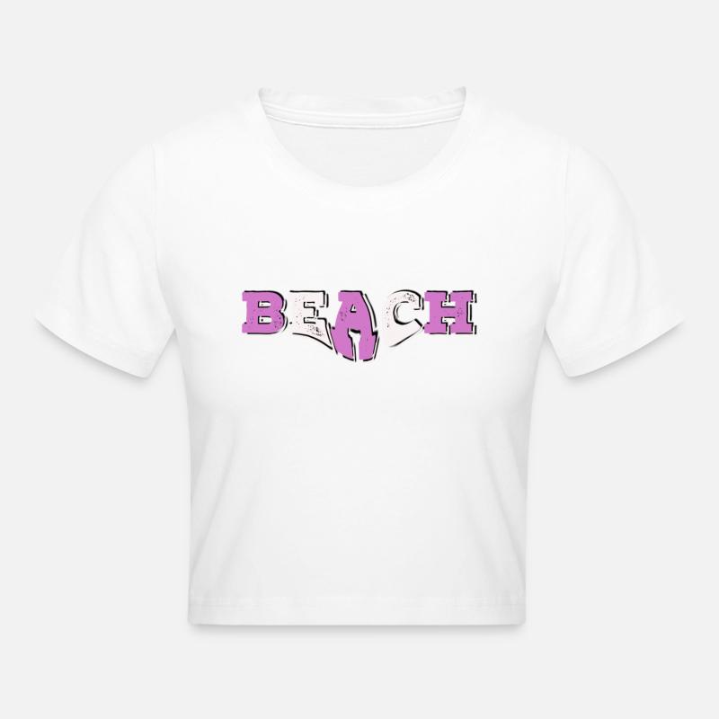 Plage rose 1 - Crop top - blanc