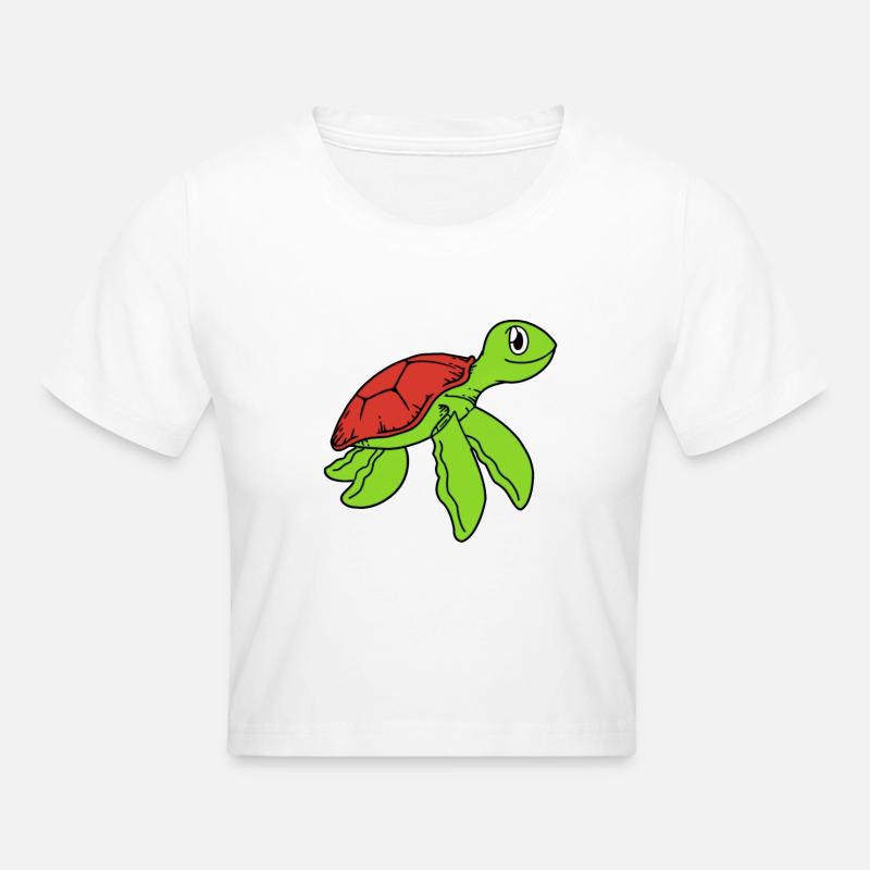 Tortue Mignonne - Crop top - blanc