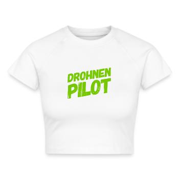 Drohnenpilot - Frauen Cropped T-Shirt - Weiß - Vorne - Marisol (170cm)