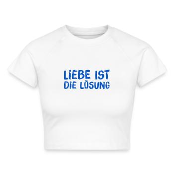 ich lebe die Liebe - Frauen Cropped T-Shirt - Weiß - Vorne - Marisol (170cm)
