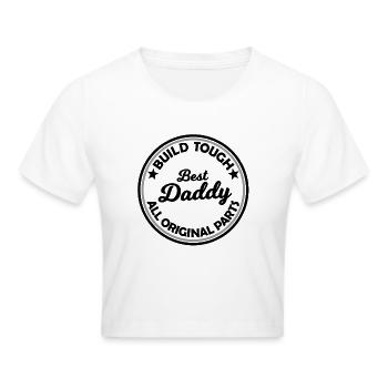 The Best Daddy - Cropped T-Shirt - white - Front - Marisol (170cm)