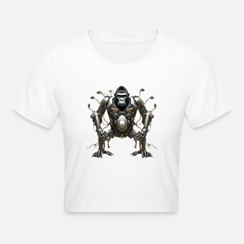 RoboticApe - Crop top - blanc