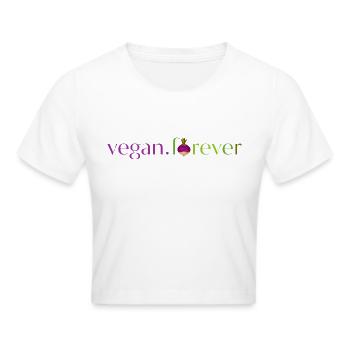 Vegane Rübe für immer - Frauen Cropped T-Shirt - Weiß - Vorne - Marisol (170cm)