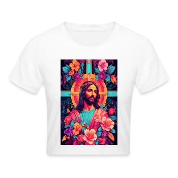Jesus Christus - Frauen Cropped T-Shirt - Weiß - Vorne - Marisol (170cm)