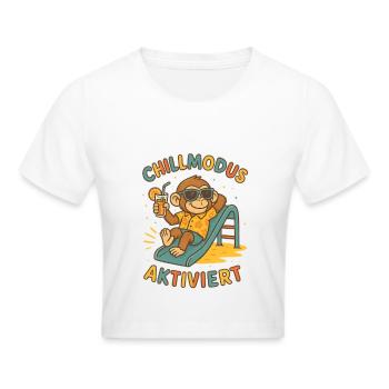 Chill Mode Enabled Monkey - Cropped T-Shirt - white - Front - Marisol (170cm)
