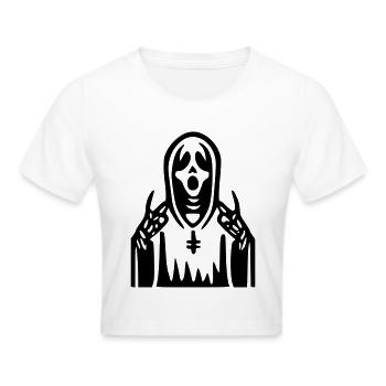 Schrei-Priester - Frauen Cropped T-Shirt - Weiß - Vorne - Marisol (170cm)