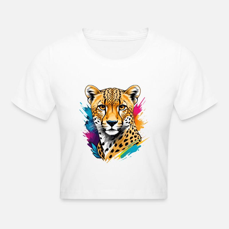 Guépard - Crop top - blanc
