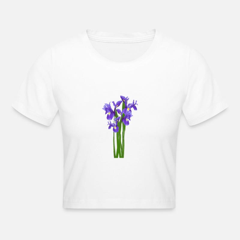 Fleurs Printemps Iris iris - Idée de cadeau - Crop top - blanc