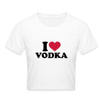 Wodka - Frauen Cropped T-Shirt - Weiß - Vorne - Marisol (170cm)