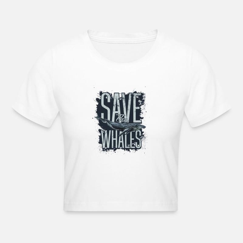 Sauvez les baleines - Crop top - blanc