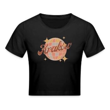 Cracovie, Cracovie, Cracovie, Pologne, Design rétro Vintage - Crop top - noir - Devant - Marisol (170cm)