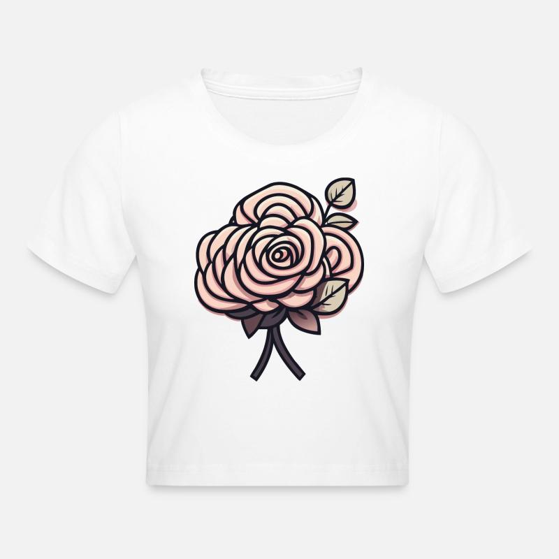 rose - Crop top - blanc