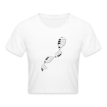 Klavier Klaviertasten DNA Piano Musiker Design - Frauen Cropped T-Shirt - Weiß - Vorne - Marisol (170cm)