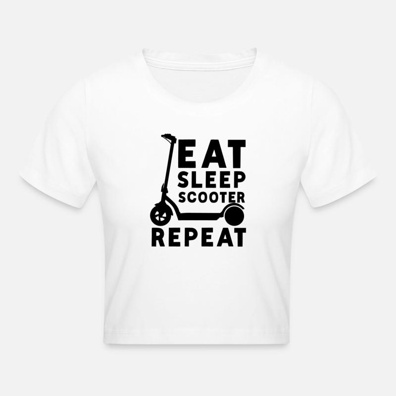 E-Roller E-Scooter Roller Electric Scooter Roller - Cropped T-Shirt - white