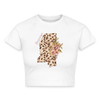 Mississippi Leopard Muster Karte Leo - Frauen Cropped T-Shirt - Weiß - Vorne - Marisol (170cm)